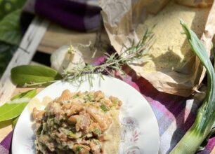 Polenta con finferli e gorgonzola